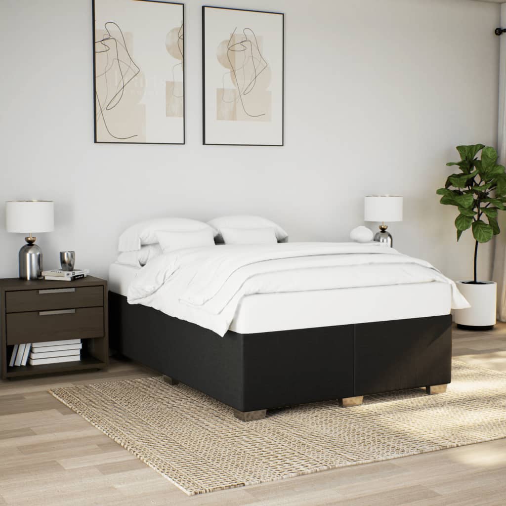 Sängram utan madrass svart 140x190 cm tyg