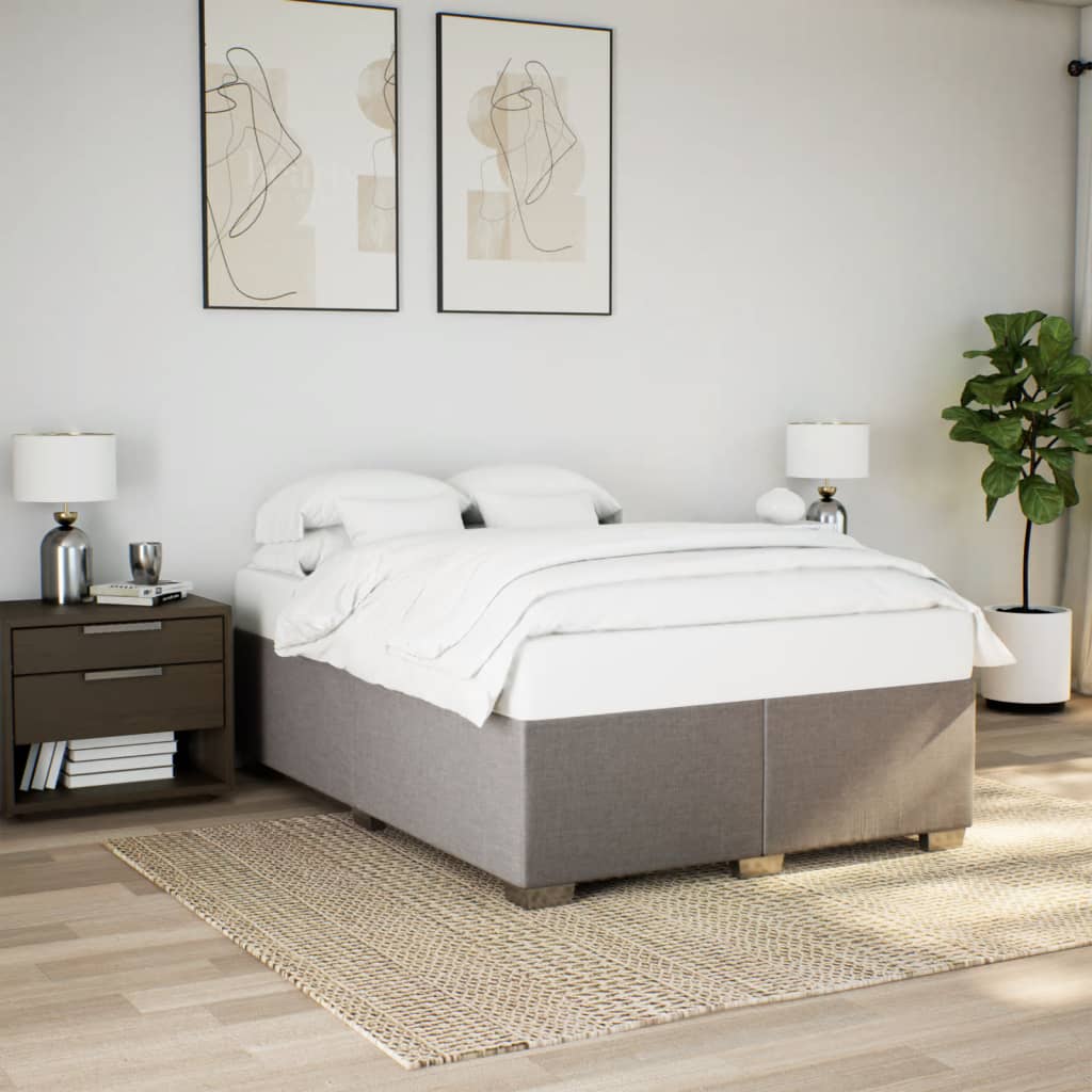 Sängram utan madrass taupe 160x200 cm tyg