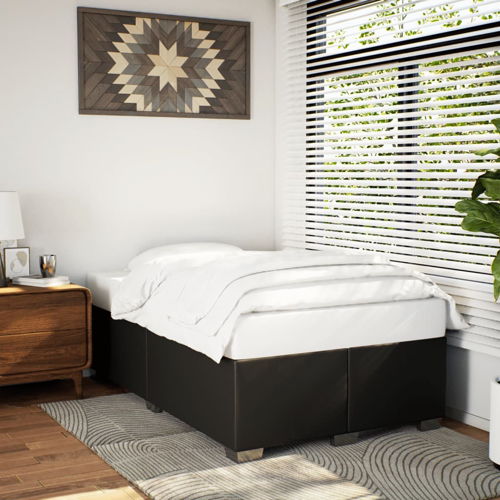 sängram utan madrass svart 120x190 cm konstläder