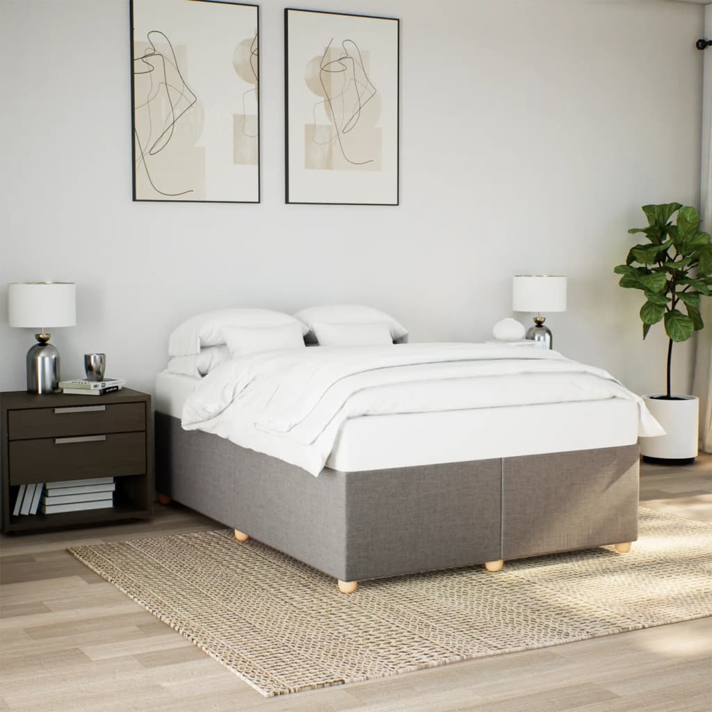 Sängram utan madrass taupe 140x200 cm tyg