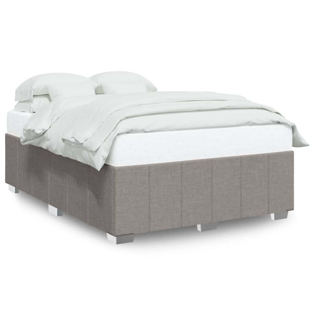 Sängram utan madrass taupe 140x190 cm tyg