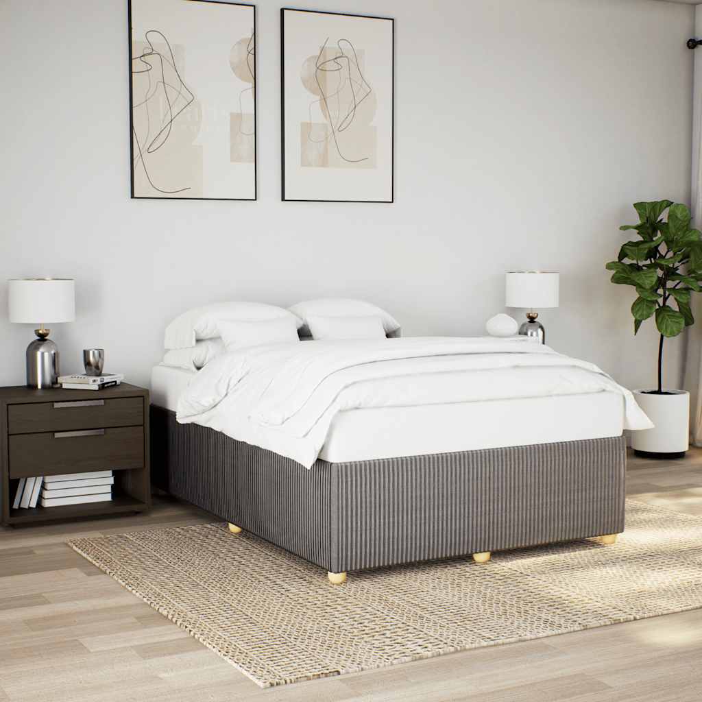 Sängram utan madrass taupe 140x190 cm tyg