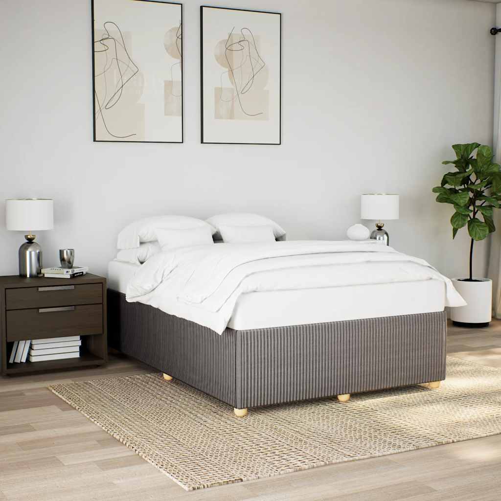 Sängram utan madrass taupe 140x200 cm tyg