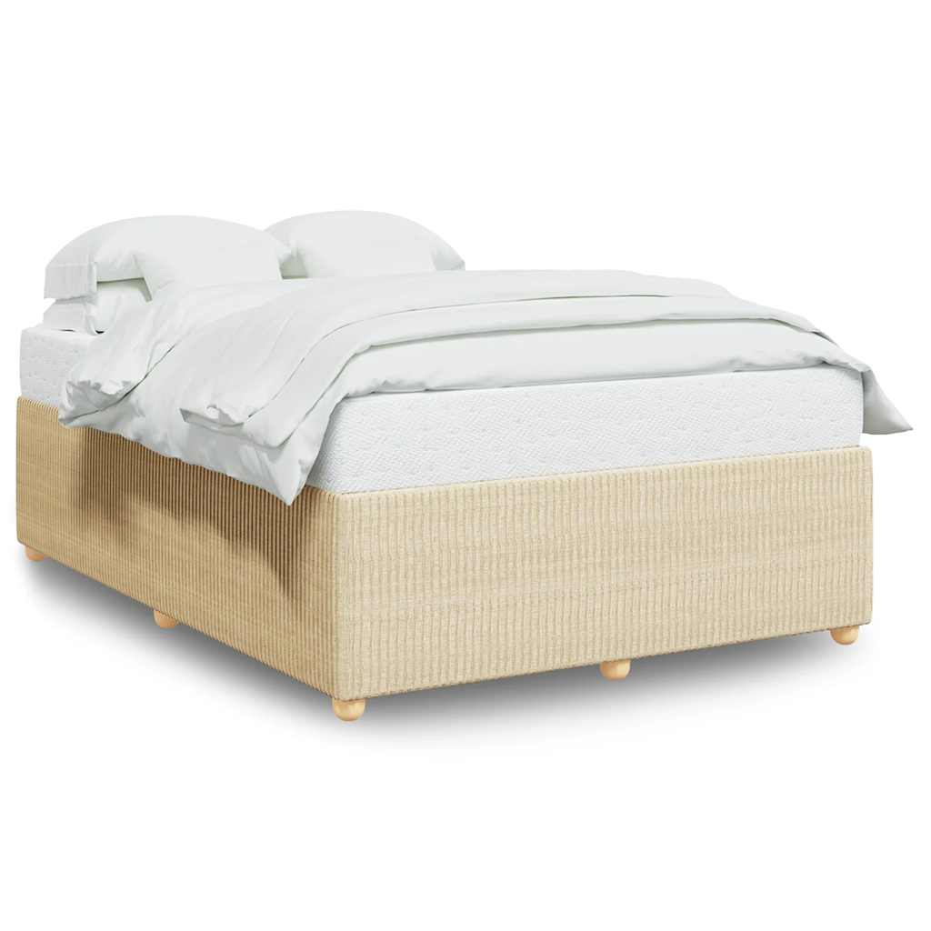 Sängram utan madrass gräddvit 140x200 cm tyg