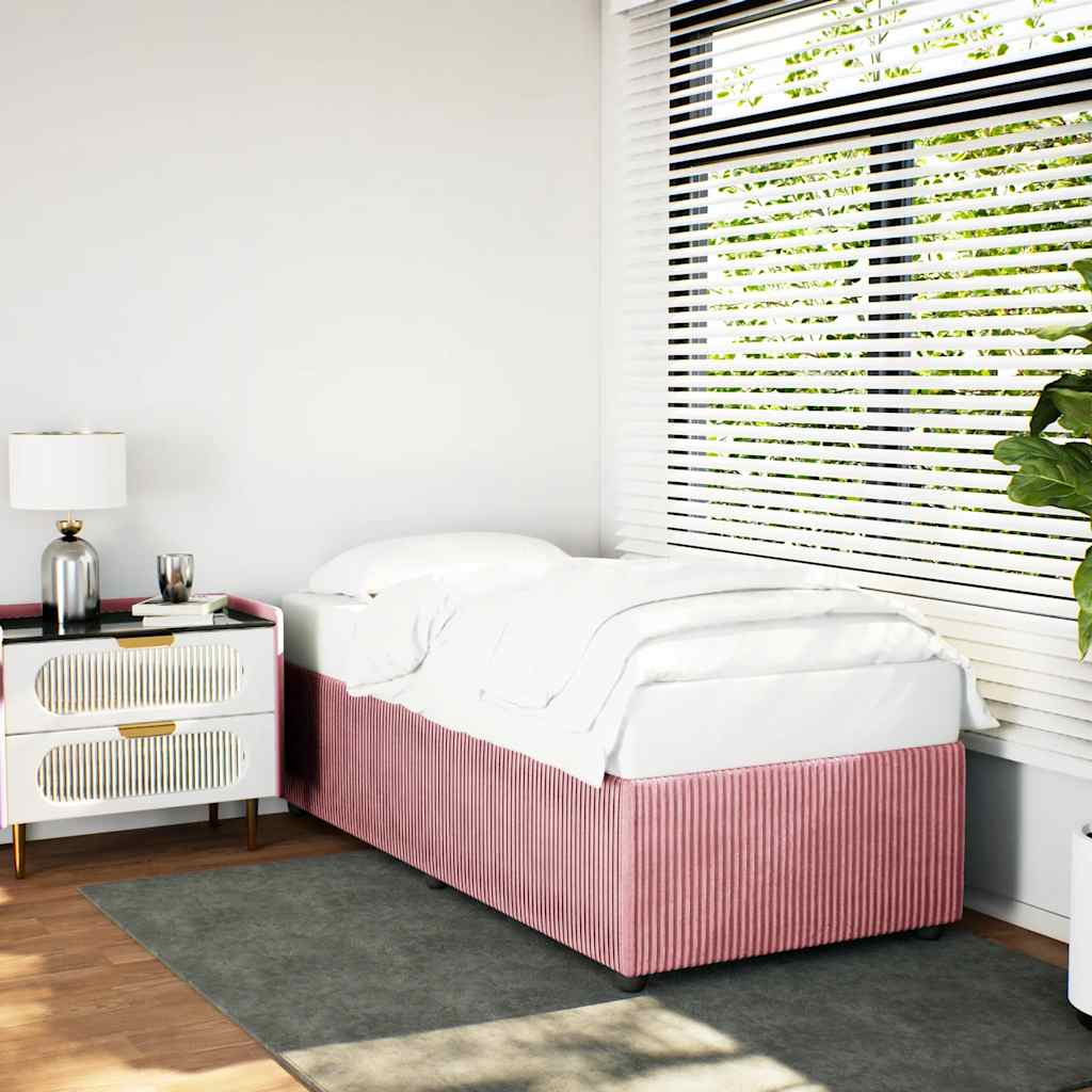 Sängram rosa 90x200 cm sammet