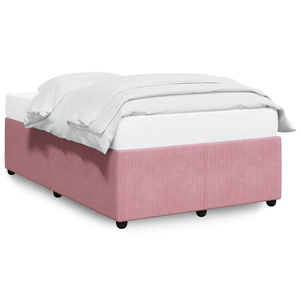 sängram utan madrass rosa 120x190 cm sammet