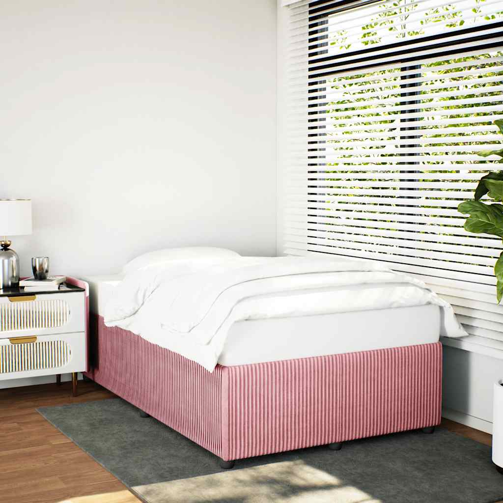 sängram utan madrass rosa 120x190 cm sammet