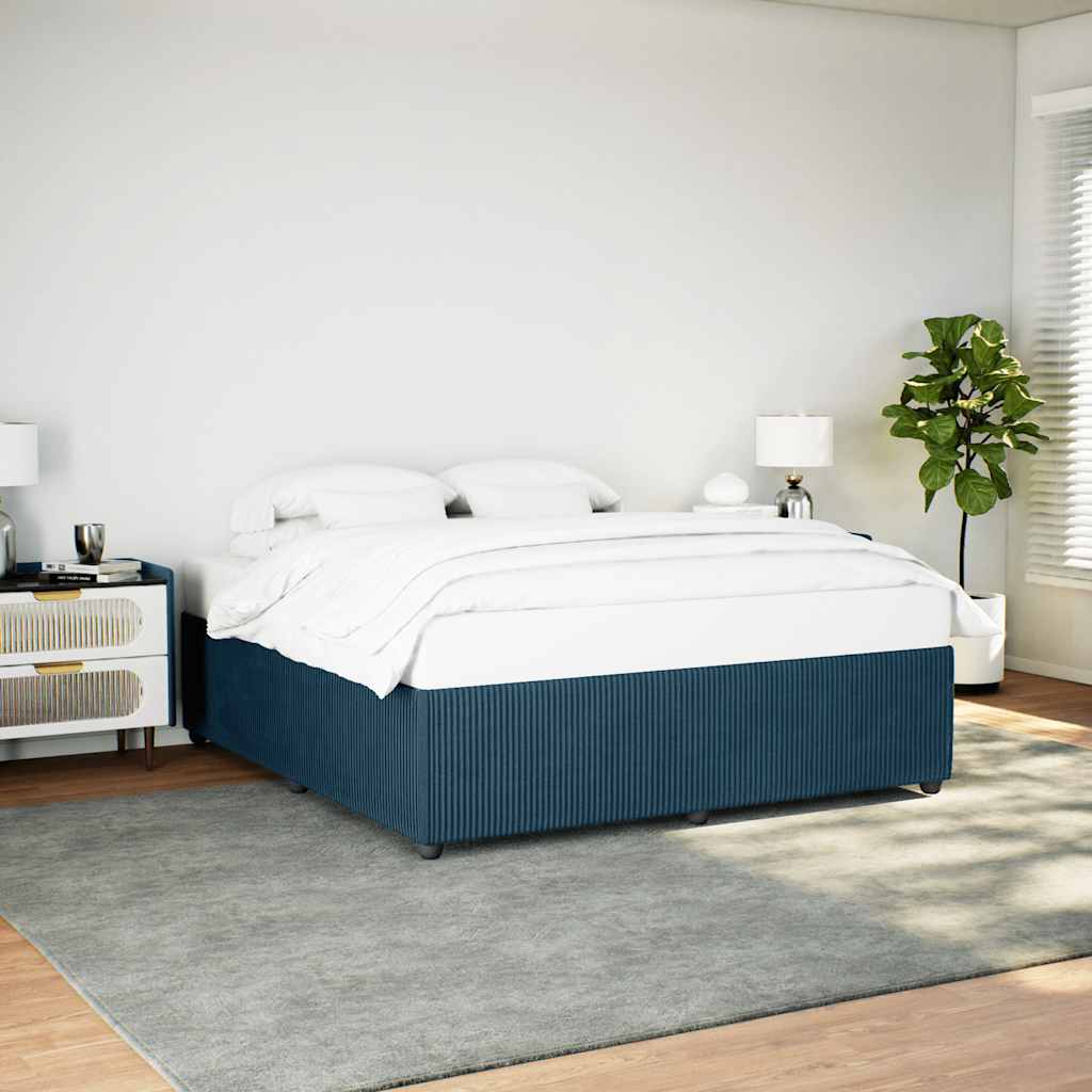 Sängram blå 200x200 cm sammet