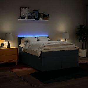 Ramsäng med madrass blå 160x200 cm tyg