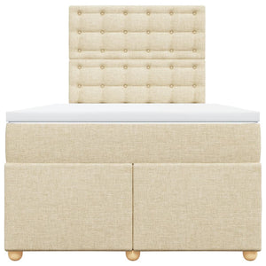 Ramsäng med madrass gräddvit 120x190 cm tyg