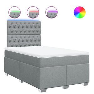 Ramsäng med madrass ljusgrå 120x200 cm tyg