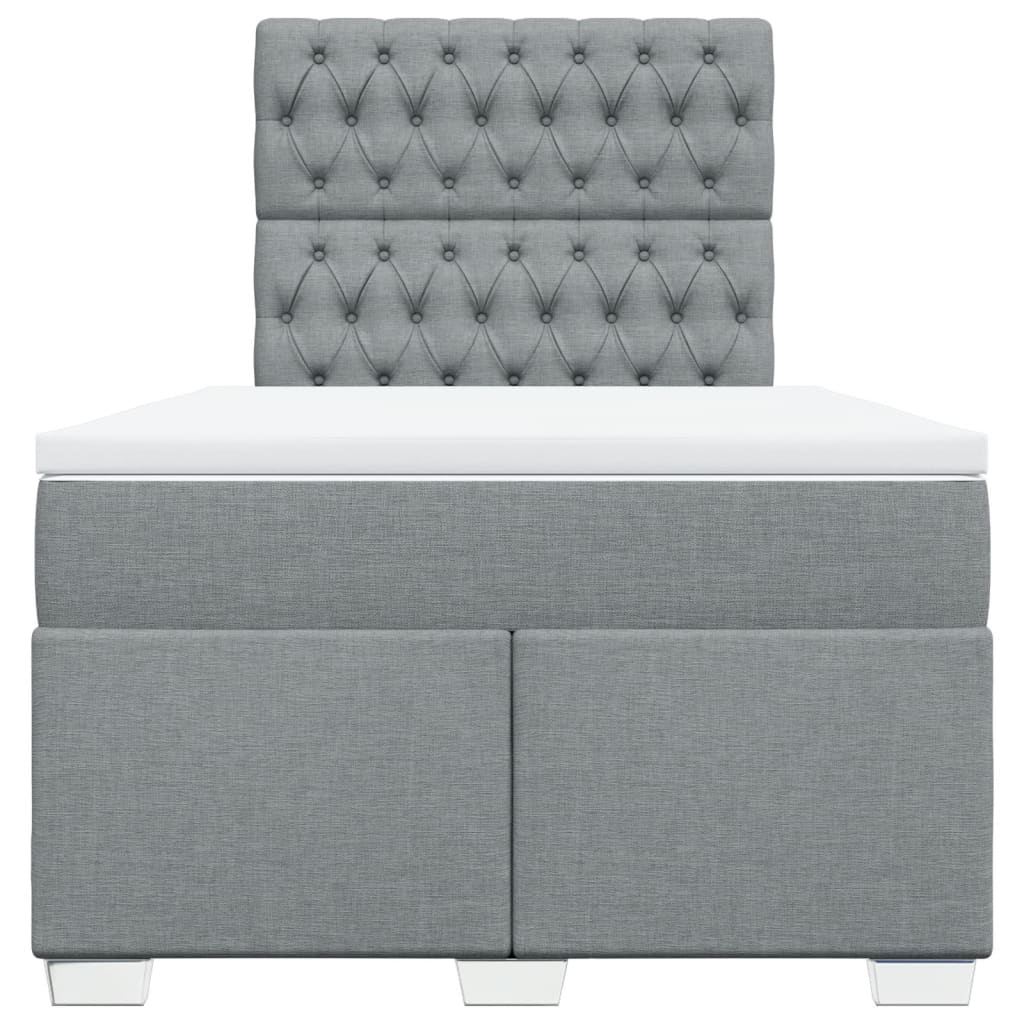 Ramsäng med madrass ljusgrå 120x200 cm tyg