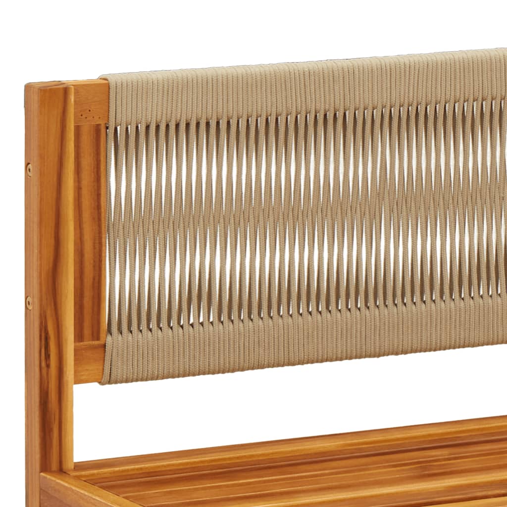 10-delad trädgårdssoffgrupp med kuddar trä akacia och rep