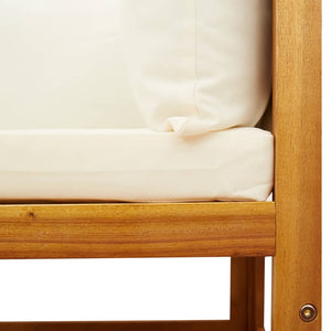 9-delad trädgårdssoffgrupp med kuddar trä akacia och rotting