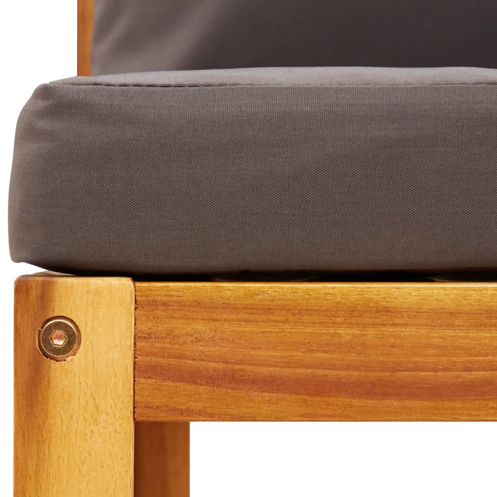 11-delad trädgårdssoffgrupp med kuddar trä akacia och rotting