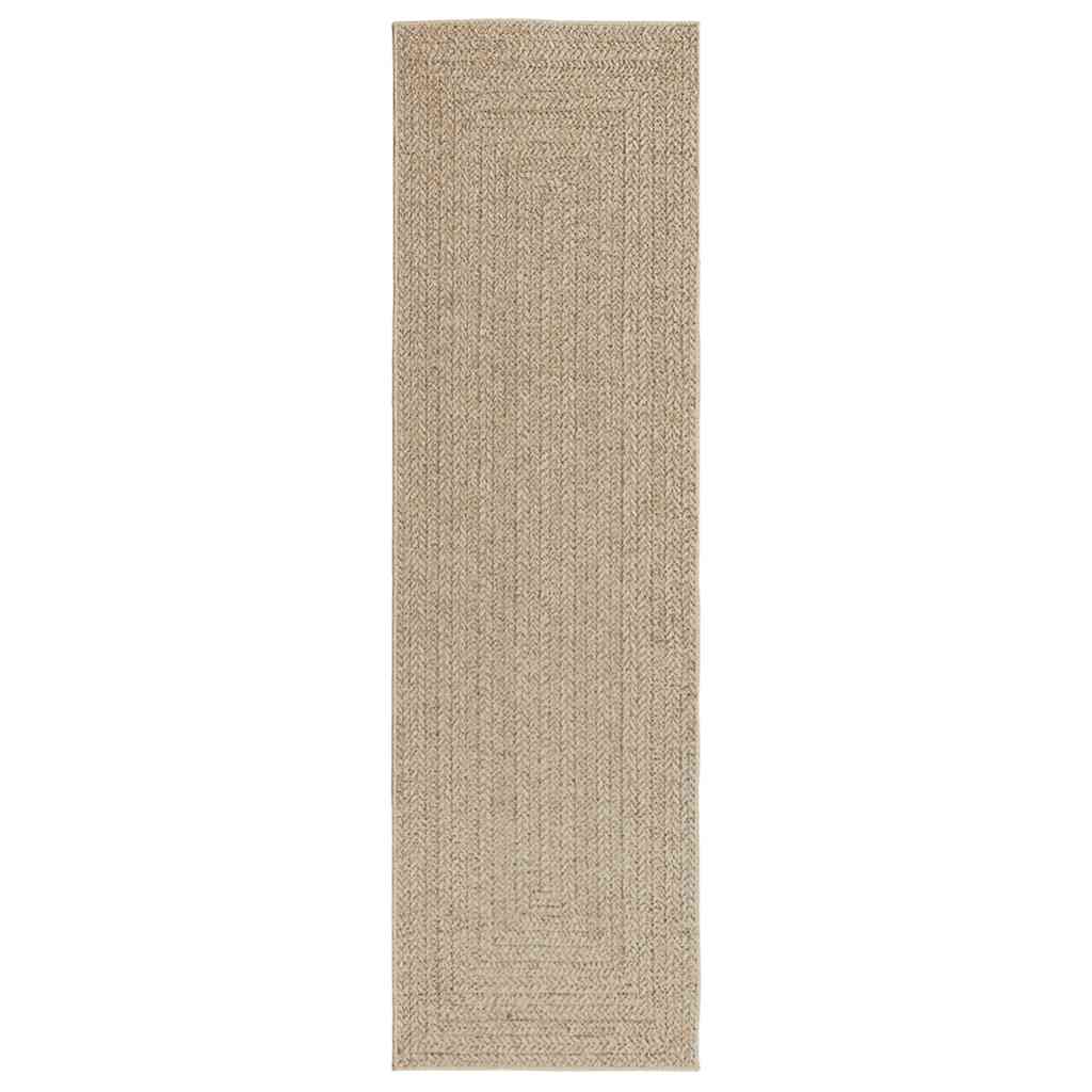 Matta ZIZUR beige 80x250 cm jutelook inomhus och utomhus