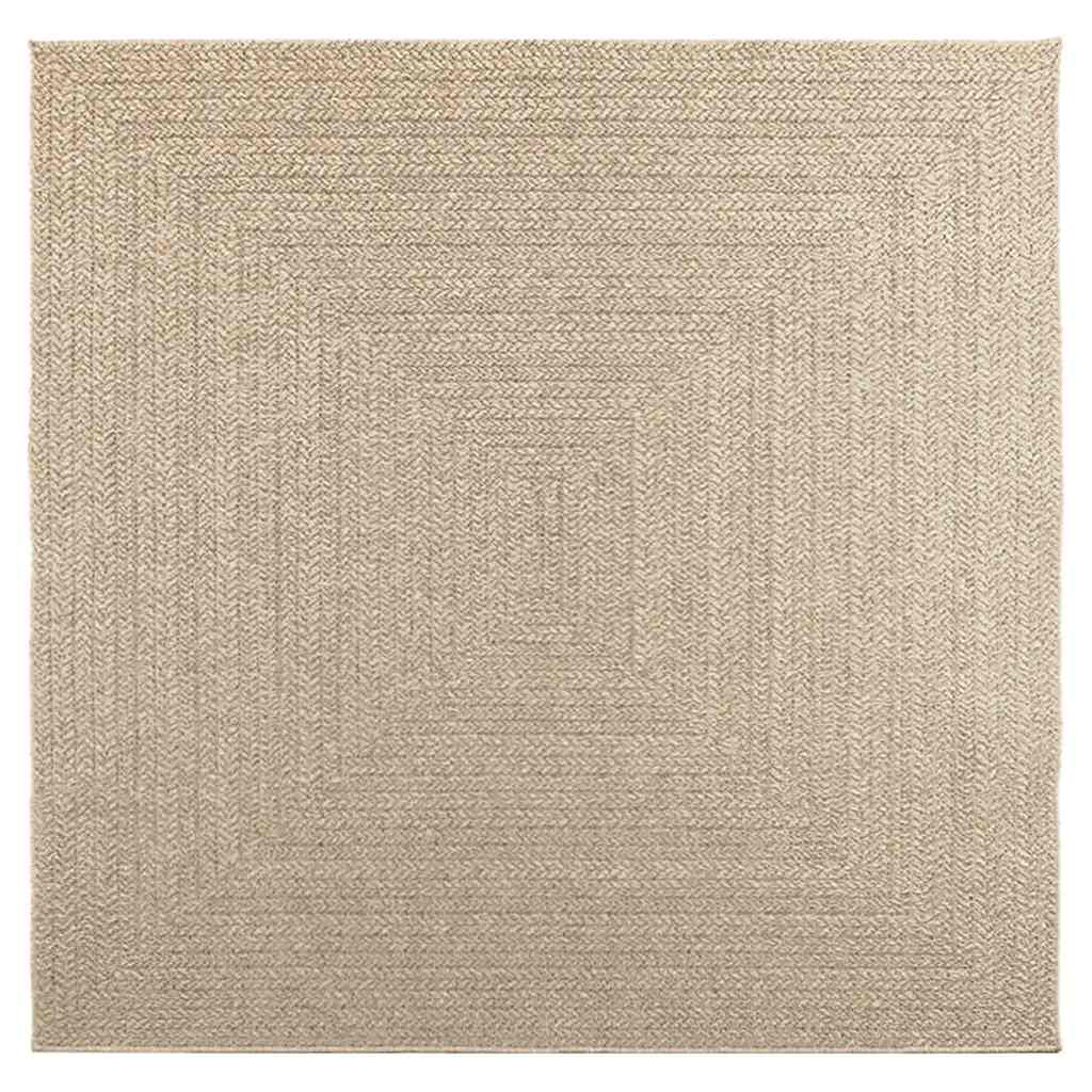 Matta ZIZUR beige 200x200 cm jutelook inomhus och utomhus