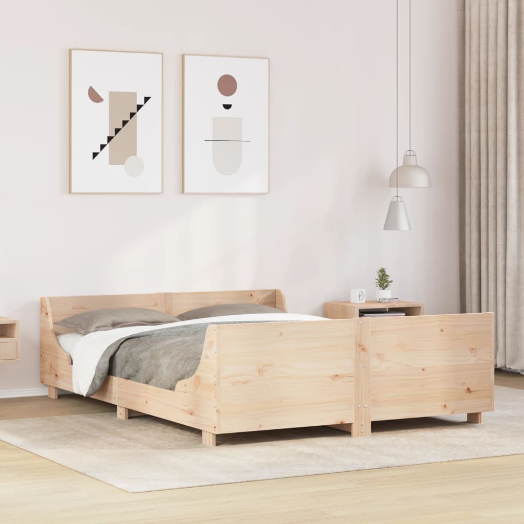 Sängram utan madrass 120x190 cm massiv furu