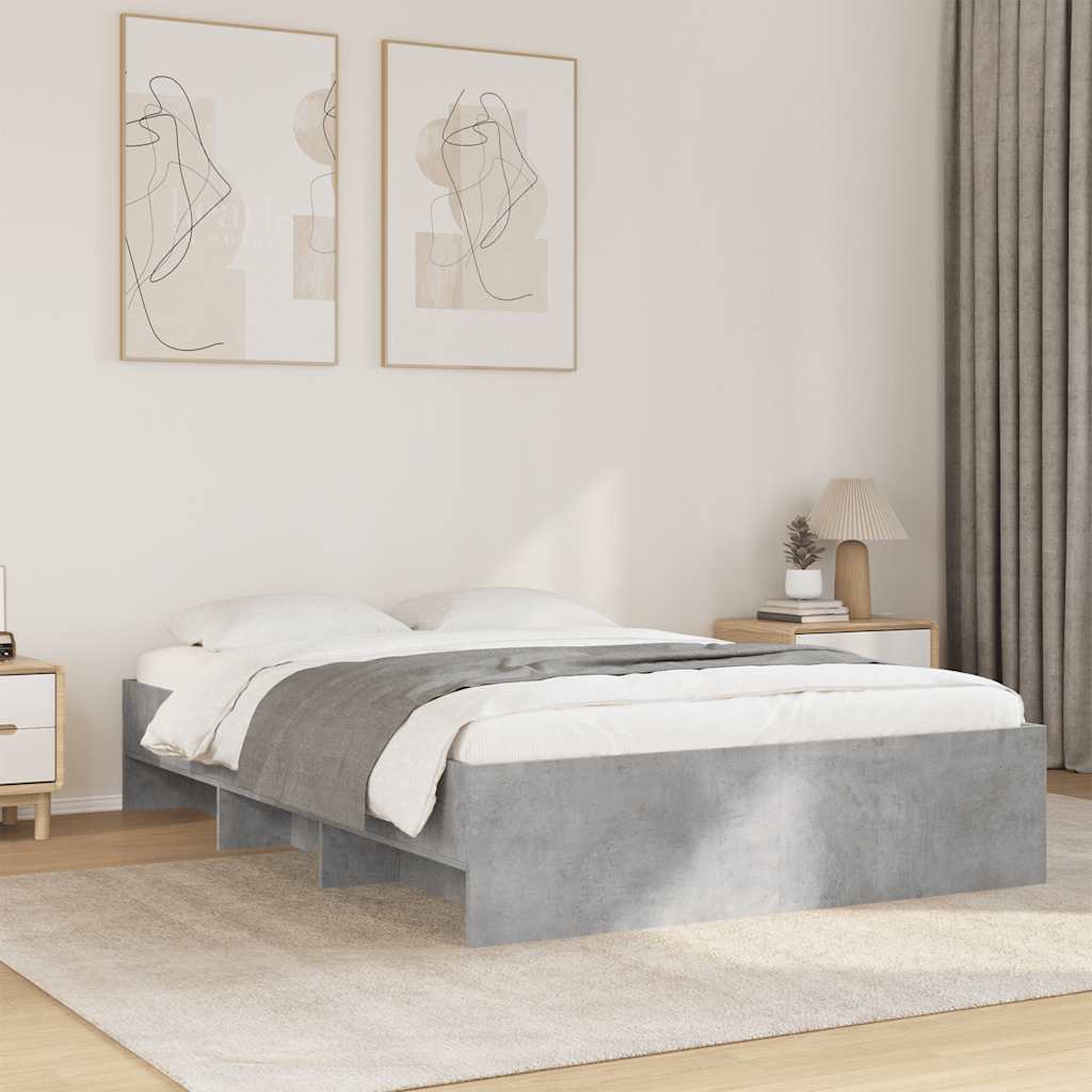 Sängram betonggrå 120x200 cm konstruerad trä