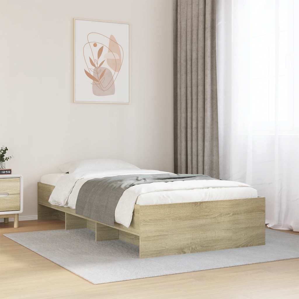 Sängram utan madrass sonoma-ek 90x200 cm konstruerad trä