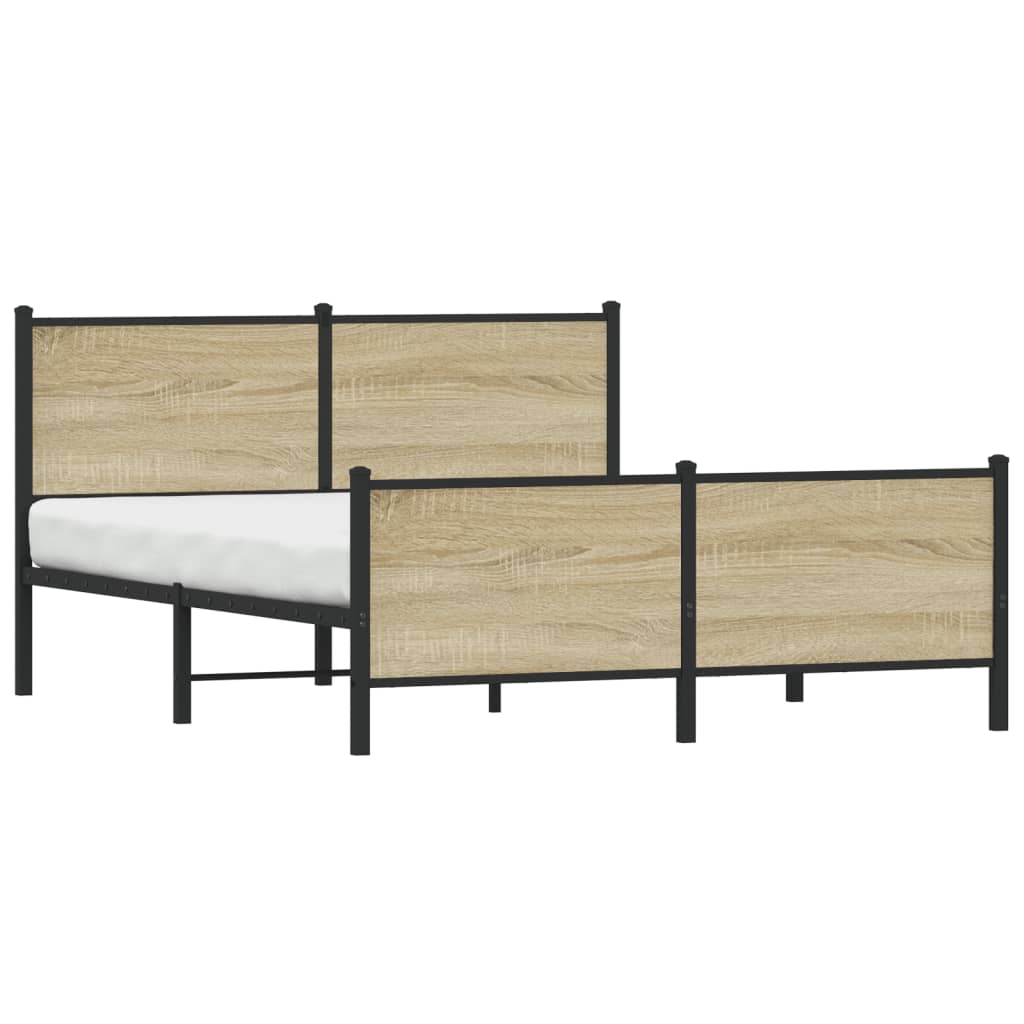 Sängram utan madrass metall sonoma-ek 160x200 cm