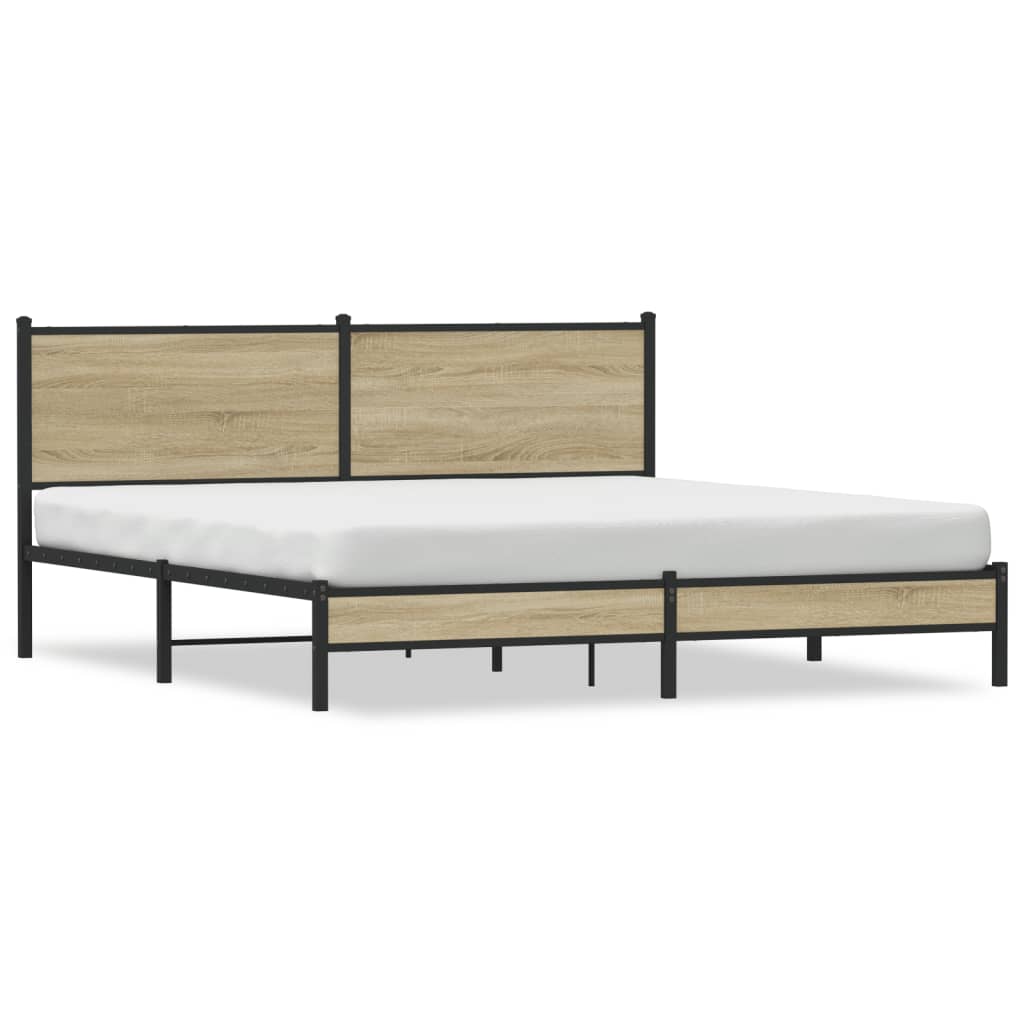 Sängram utan madrass metall sonoma-ek 183x213 cm