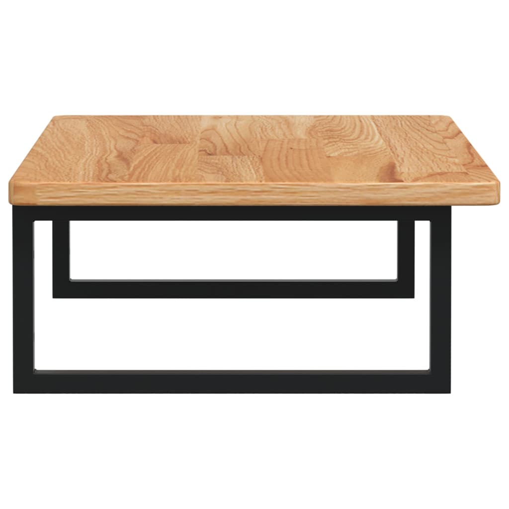 Väggmonterad handfatshylla stål och massiv ek