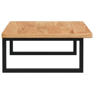 Väggmonterad handfatshylla stål och massiv ek