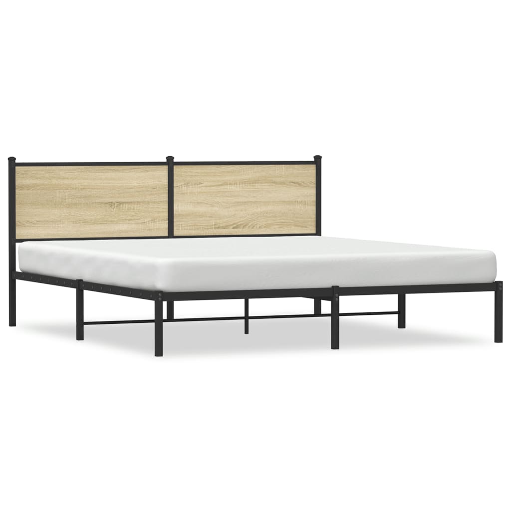 Sängram utan madrass metall sonoma-ek 160x200 cm