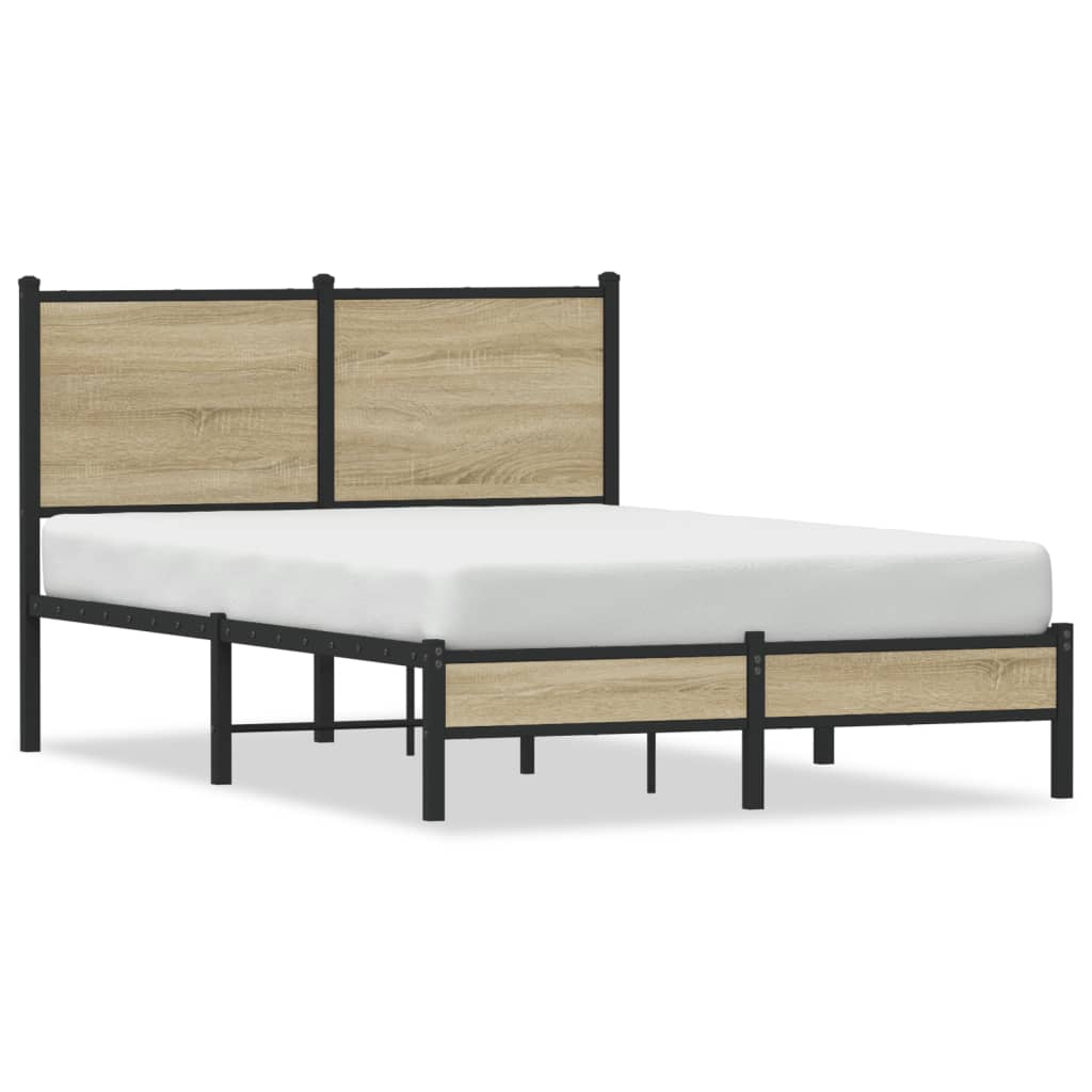 Sängram utan madrass metall sonoma-ek 120x200 cm