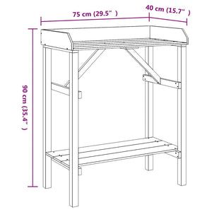 Planteringsbord Naturfärg 75 x 40 x 90 cm Stabil furu trä