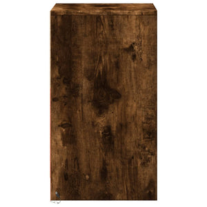 Sängbord med LED-lampor rökfärgad ek konstruerat trä