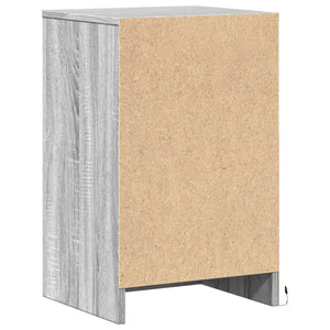 Sängbord med LED-lampor grå sonoma konstruerat trä