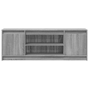 Tv-bänk med LEDs grå sonoma 139,5x34x50 cm konstruerat trä