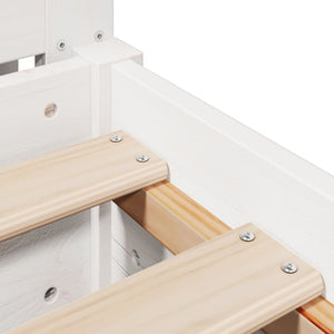 Sängram utan madrass vit 90x200 cm massiv furu