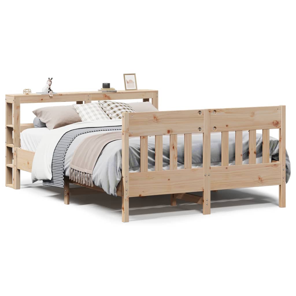 Sängram utan madrass 120x190 cm massiv furu