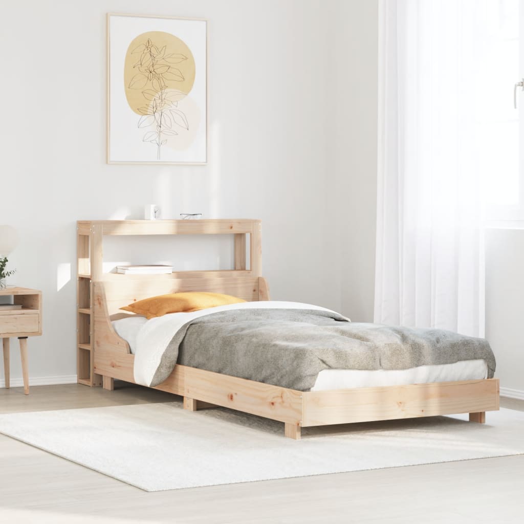 Sängram utan madrass 90x190 cm massiv furu