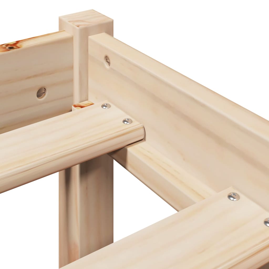 Sängram utan madrass 150x200 cm massiv furu