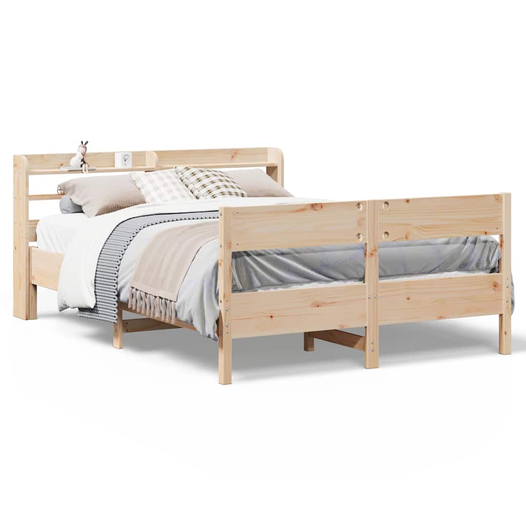 Sängram utan madrass 135x190 cm massiv furu