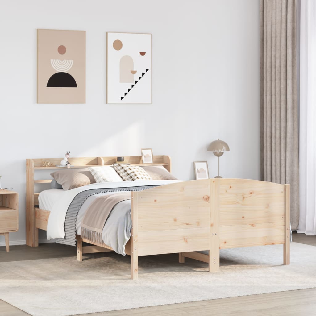 Sängram utan madrass 160x200 cm massiv furu