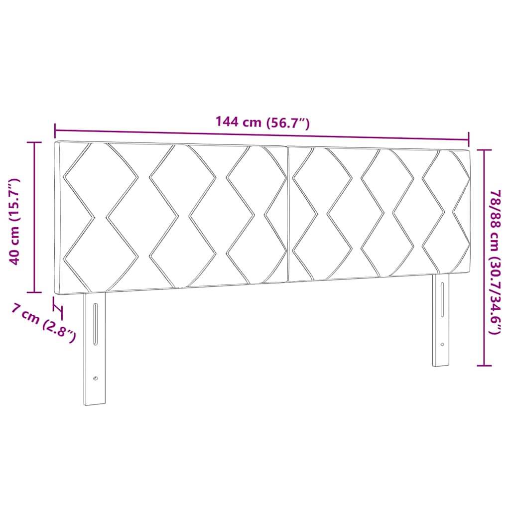 LED Sänggavel med LED -remsljus Geometriskt Svart 144 cm Sammet