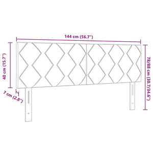 LED Sänggavel med LED -remsljus Geometriskt Svart 144 cm Sammet