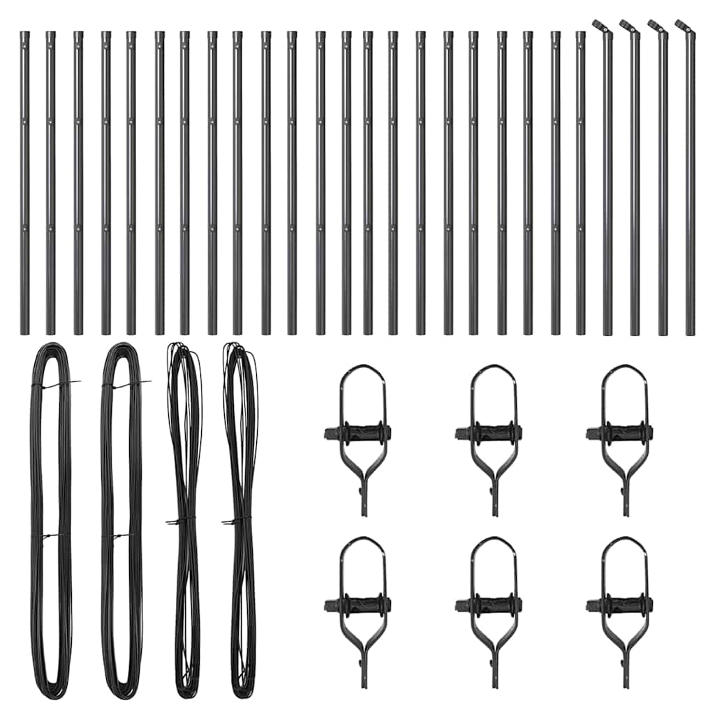 Stängselstolpe 26 pcs Grå 3,2 x 3,2 x 80 cm