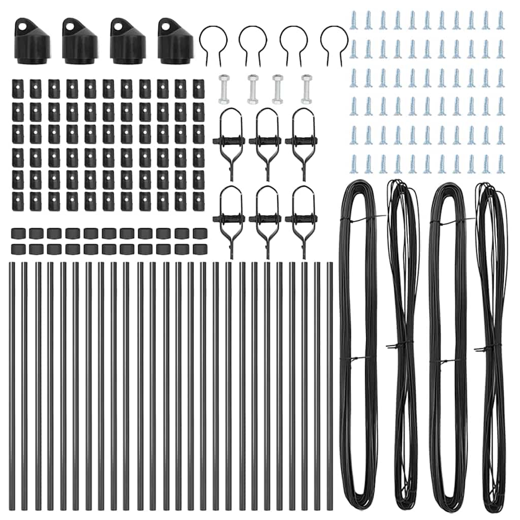 Stängselstolpe 26 pcs Grå 3,2 x 3,2 x 80 cm