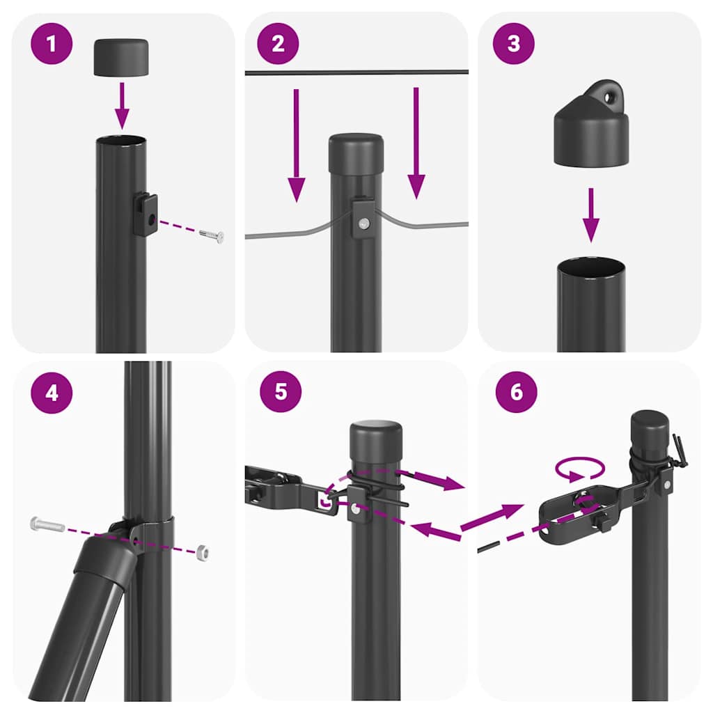 Stängselstolpe 26 pcs Grå 3,2 x 3,2 x 80 cm