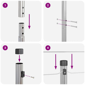 Stängselstolpe 26 pcs Grå 3,2 x 3,2 x 190 cm