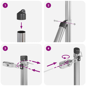Stängselstolpe 26 pcs Grå 3,2 x 3,2 x 190 cm