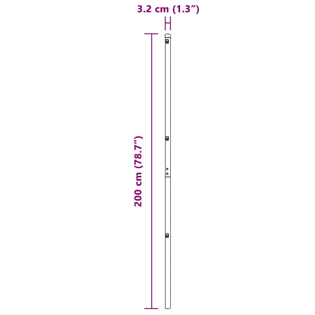 Stängselstolpe 26 pcs Grå 3,2 x 3,2 x 200 cm