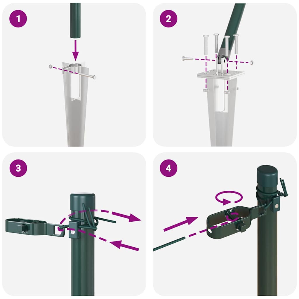 Stängselstolpe 52 pcs Grå 3,2 x 3,2 x 180 cm