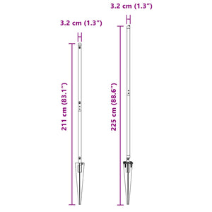 Stängselstolpe 52 pcs Grå 3,2 x 3,2 x 180 cm